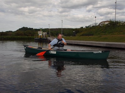 A client (Jim) canoeing at auchenstarry